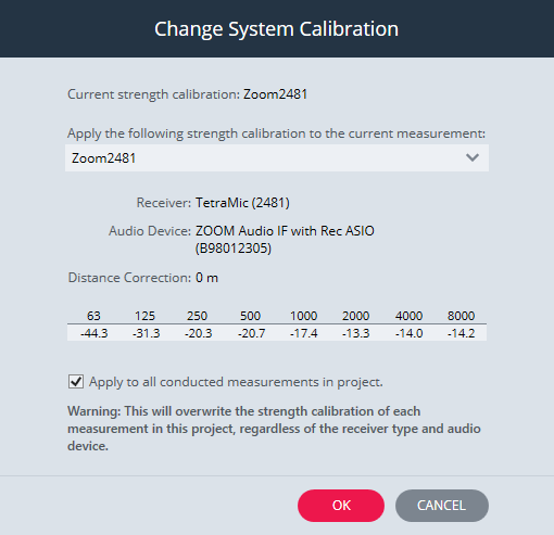 Change System Calibration