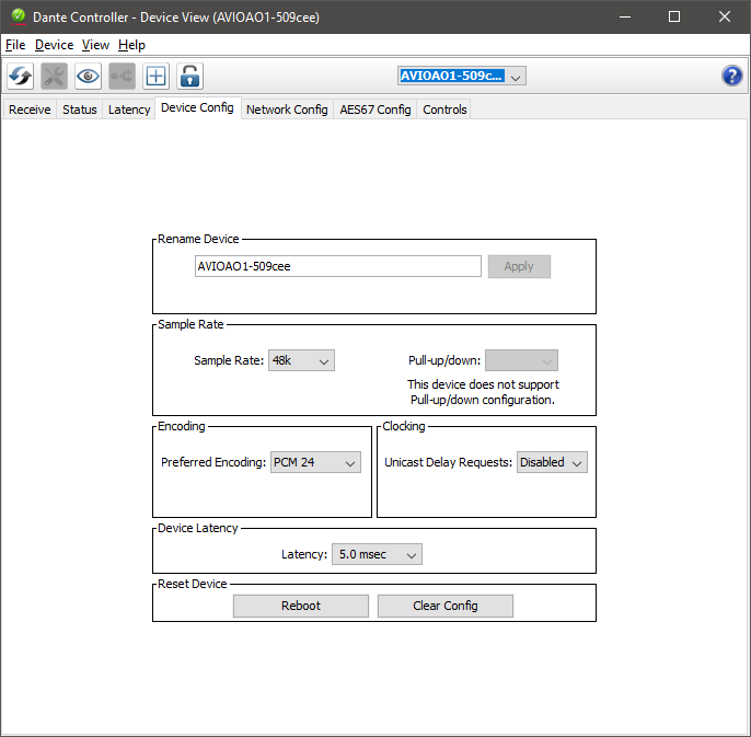 DC - Sample Rate Selection