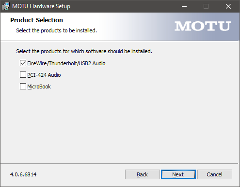 MOTU Installer